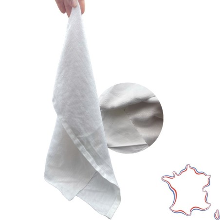 Chiffon d'essuyage textile blanc coton non pelucheux