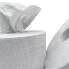 Bobine d'essuyage papier blanche 