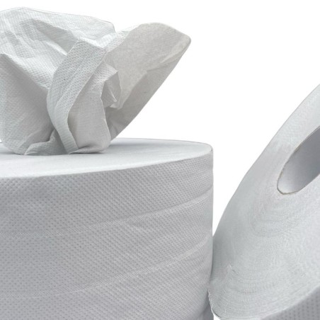 Bobine d'essuyage papier blanche 