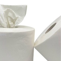 Bobine d'essuyage blanche pure ouate