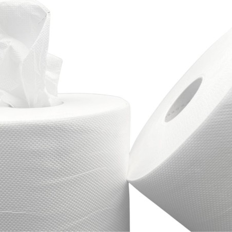 Bobine d'essuyage blanche pure ouate