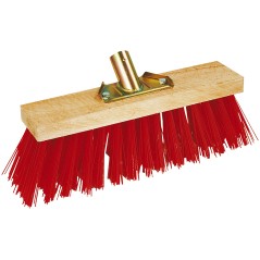 Balai cantonnier - 40 cm - vinyl rouge - douillé métal inclinée