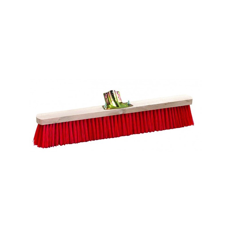 Balai cantonnier - 60 cm - vinyl rouge - douille métal inclinée