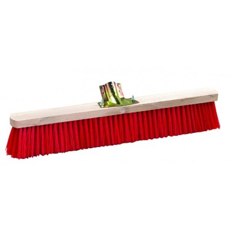 Balai cantonnier - 60 cm - vinyl rouge - douille métal inclinée