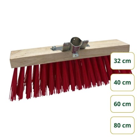 BALAI CANTONNIER 32 CM VINYL ROUGE - DOUILLE METAL INCLINEE