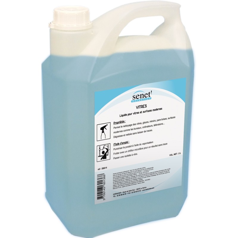 Liquide vitres et surfaces Senet - bidon 5L Liquide vitres et surfaces Senet - bidon 5L