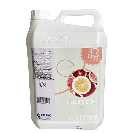 Nettoyant surfaces triple action Cobifresh 3D parfum cocktail - bidon de 5L