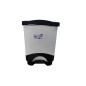 POUBELLE 25L NOIR/BLANCHE A PEDALE